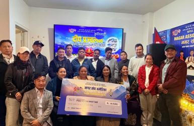 मगर संघ अमेरिकाद्वारा बाढीपीडित सहयोगार्थ ३० लाख ३० हजार रुपैयाँ हस्तान्तरण